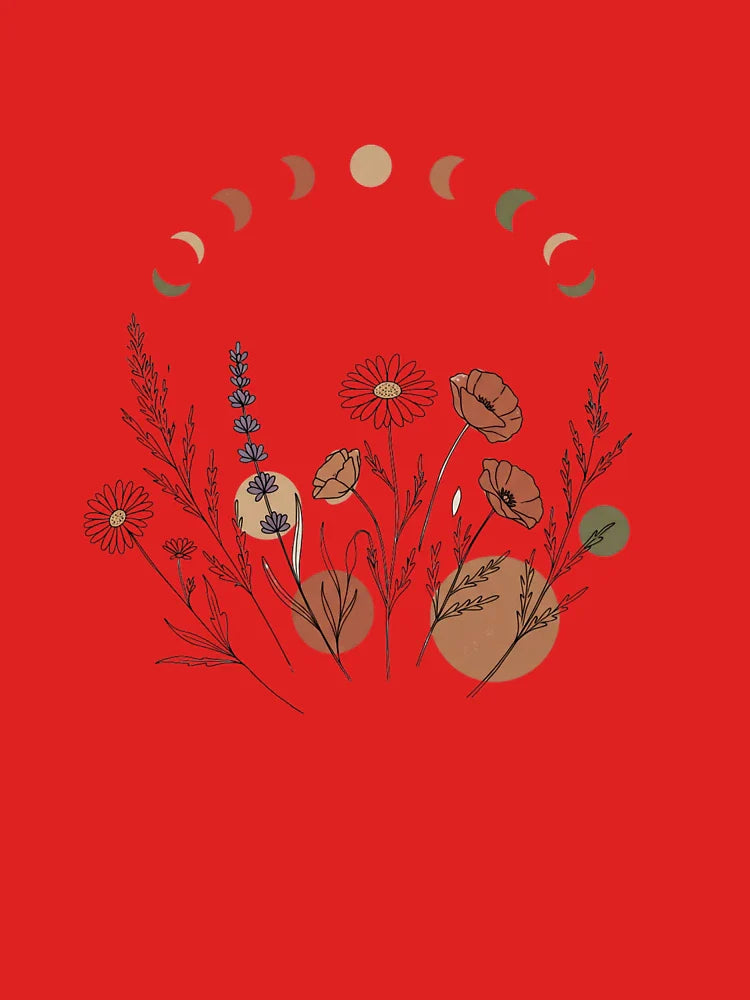 Minimalist Wildflower Line Art | Boho Botanical Ink Drawing Classic T-Shirt