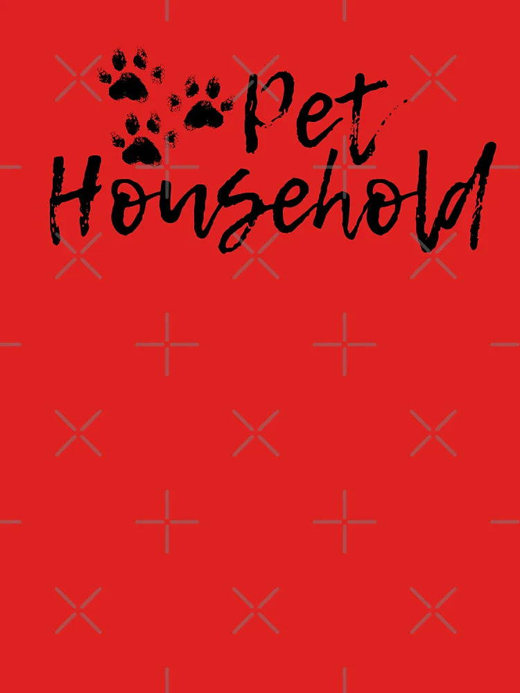 "Pet Household" Triple Pawprint Grunge (Black) Classic T-Shirt