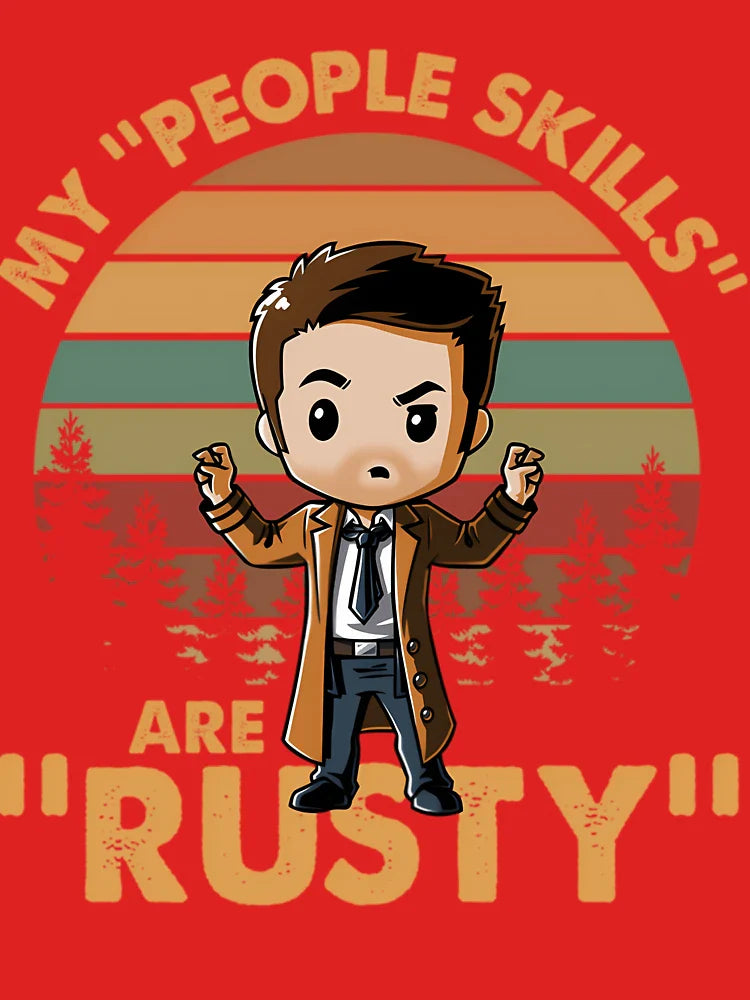 Castiel Supernatural My People Skills Are Rusty Cartoon Vintage Classic T-Shirt