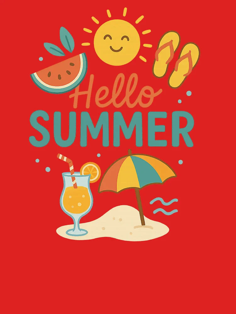 Hello Summer | Fun Beach & Sunshine Illustration Classic T-Shirt
