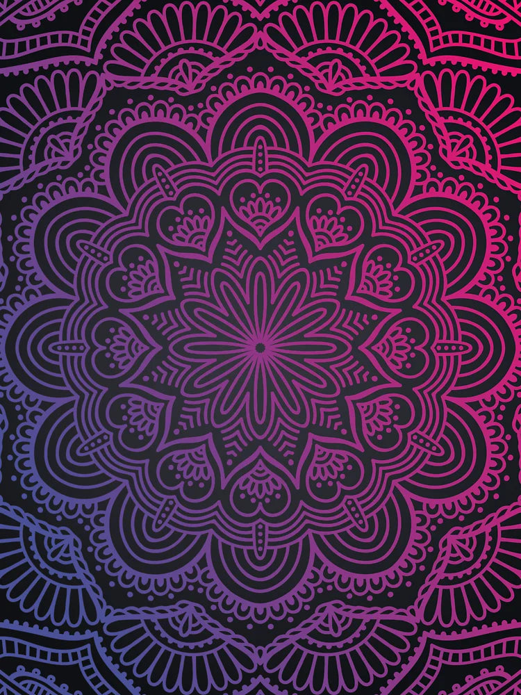 Neon Glow Mandala – Boho Line Art on Dark Background Classic T-Shirt