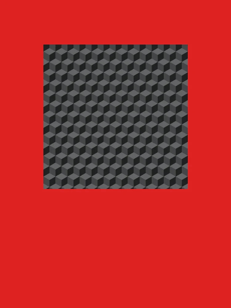 Charcoal Grey/Black Isometric Squares Classic T-Shirt