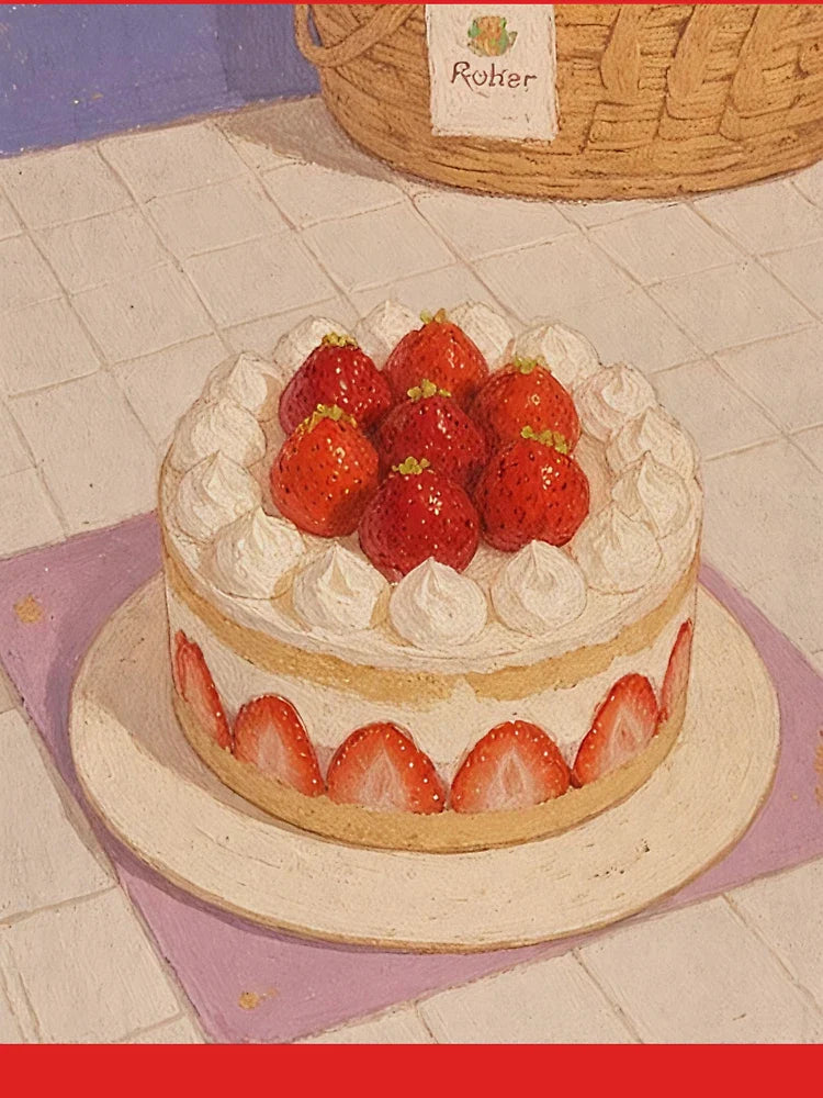 Cute Strawberry Whole Cake - Art Classic T-Shirt