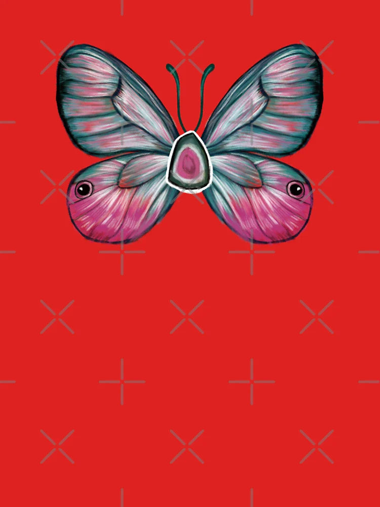 Birth Gemstone Butterfly (October) - Glasswing Butterfly with Tourmaline Gemstone Classic T-Shirt