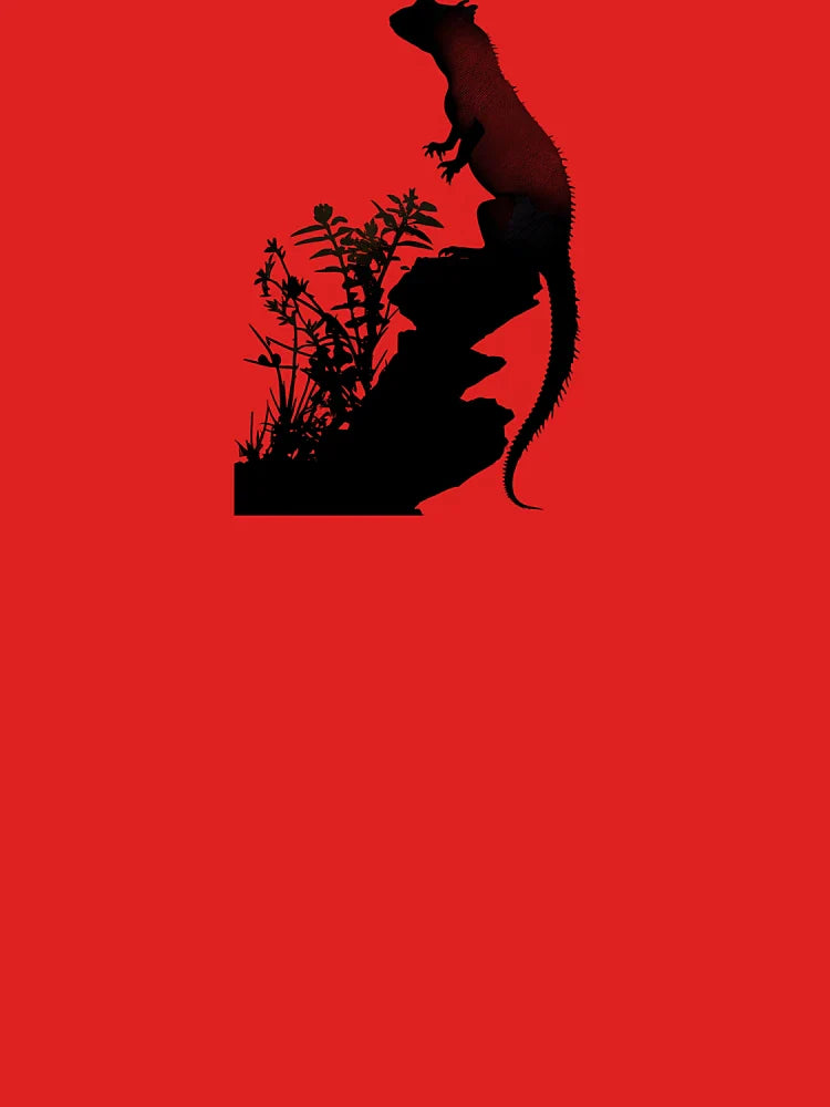 Lizard on Rock Silhouette Art Print Classic T-Shirt