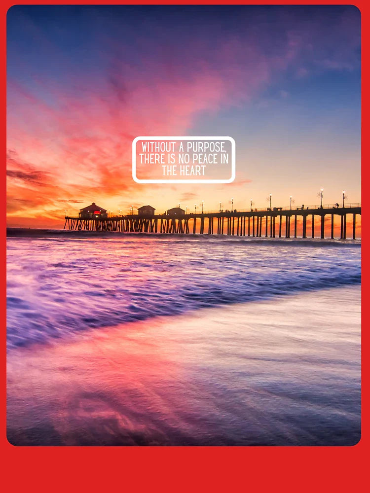 Inspirational Beach Quote Design #5 – Without a Purpose There Is No Peace in the Heart – AI Photo Art for Mindful Living Classic T-Shirt