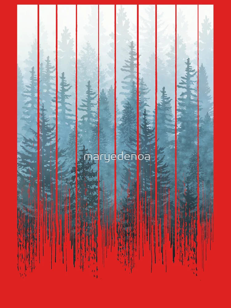 Grunge Dripping Turquoise Misty Forest Classic T-Shirt