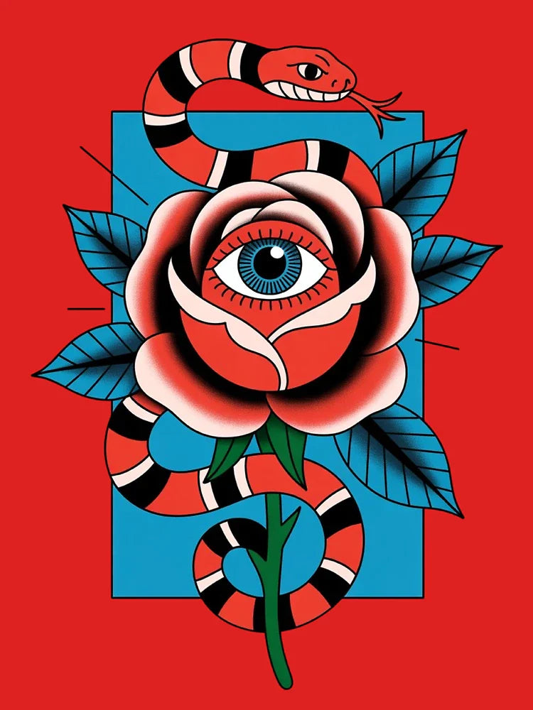 Snake and rose Classic T-Shirt