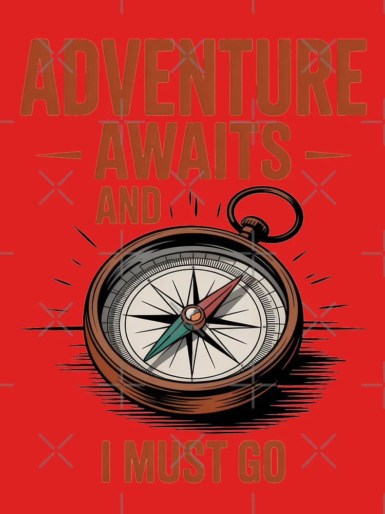 Vintage Retro Adventure Awaits Compass – Motivational quote for travelers and outdoor enthusiasts Classic T-Shirt