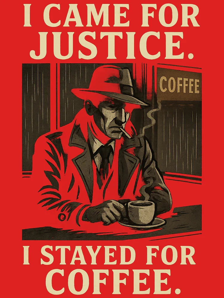 I Came for Justice. I Stayed for Coffee â€“ Noir Detective Funny  Classic T-Shirt
