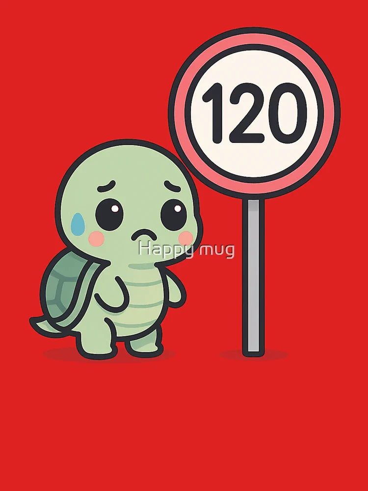 Speed Limit Panic – Kawaii Turtle Trouble Classic T-Shirt