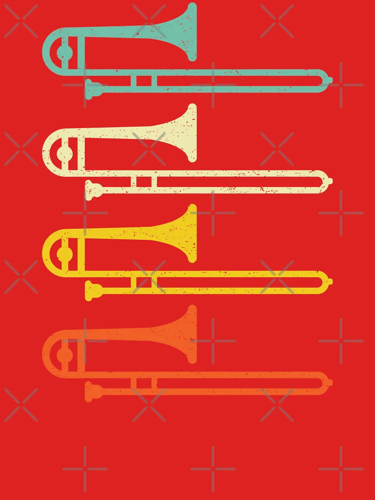Retro Trombones Distressed Design Classic T-Shirt