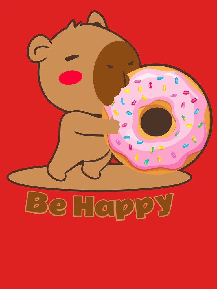 Happy capybara with donut Classic T-Shirt