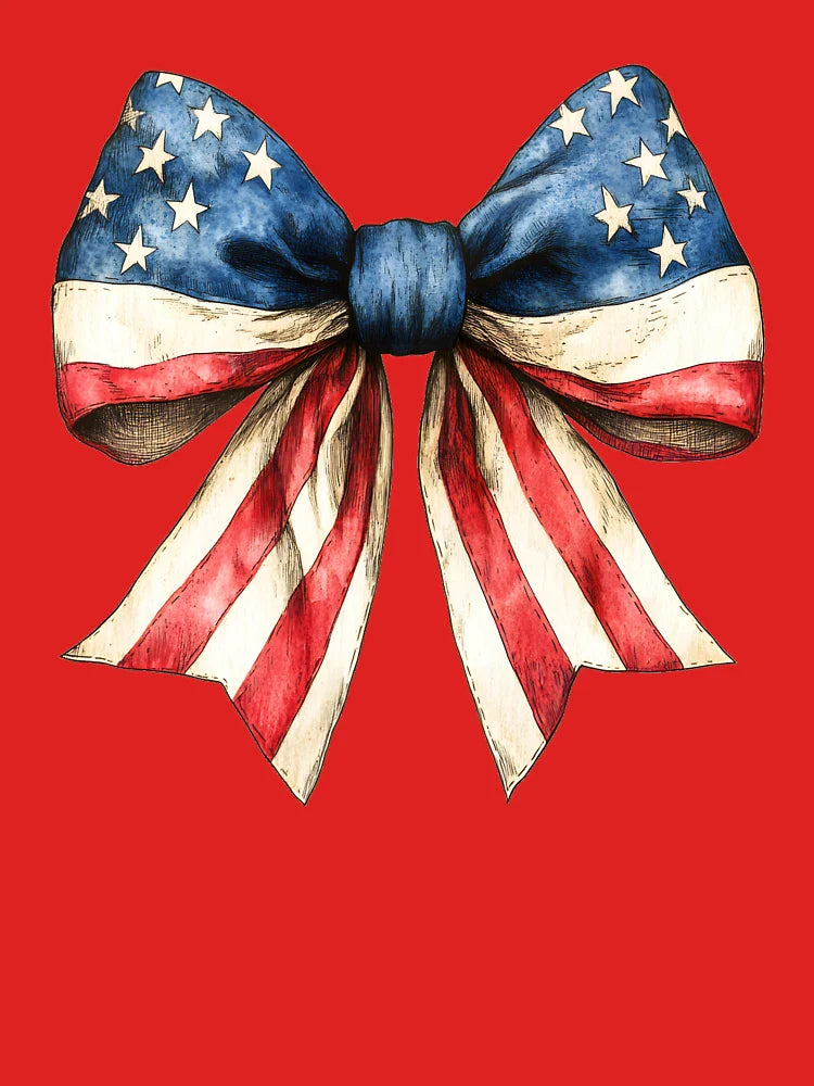 Patriotic Bow with American Flag Design Classic T-Shirt