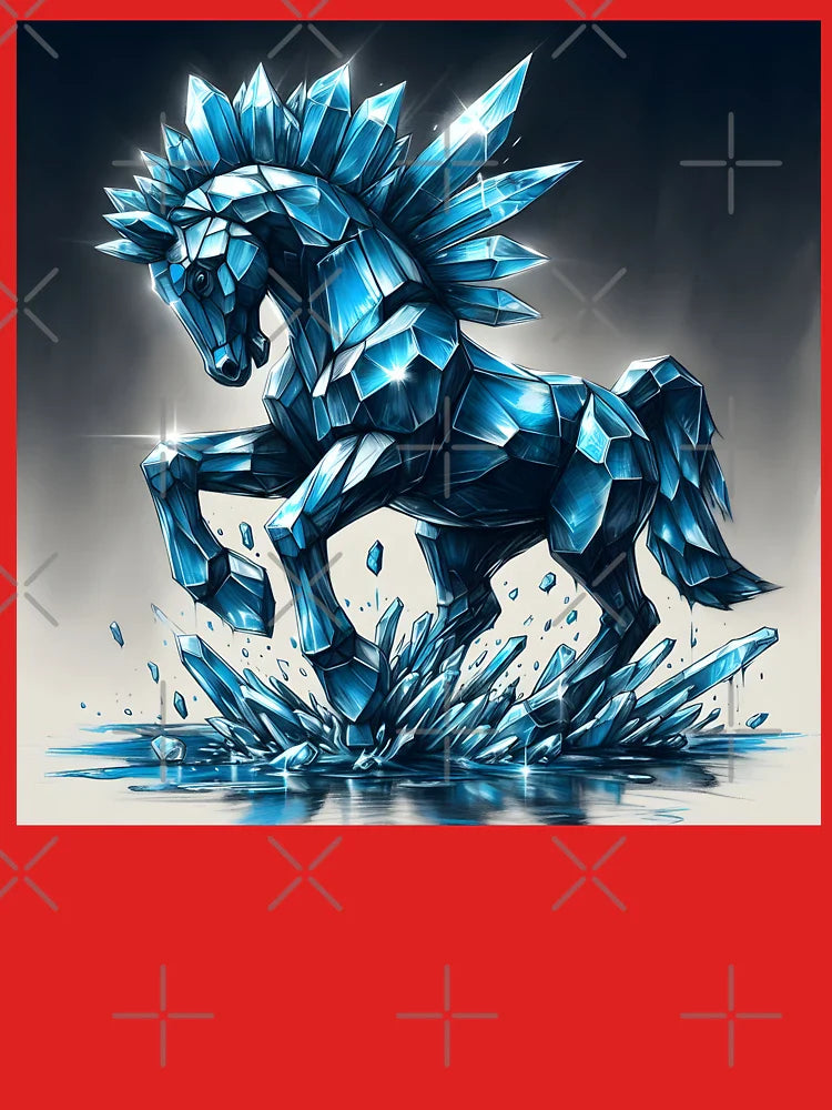 Sapphire Crystal Horse, Ai Generated Art   Classic T-Shirt