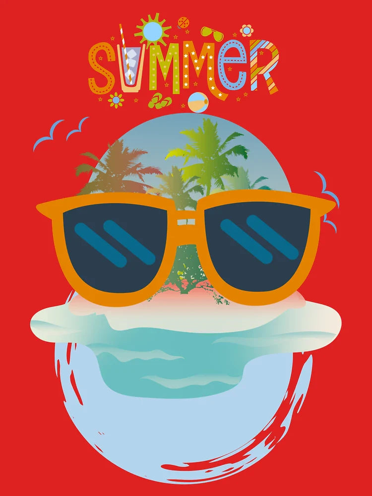 Retro Summer Vibes, Tropical Sunglasses Design Classic T-Shirt