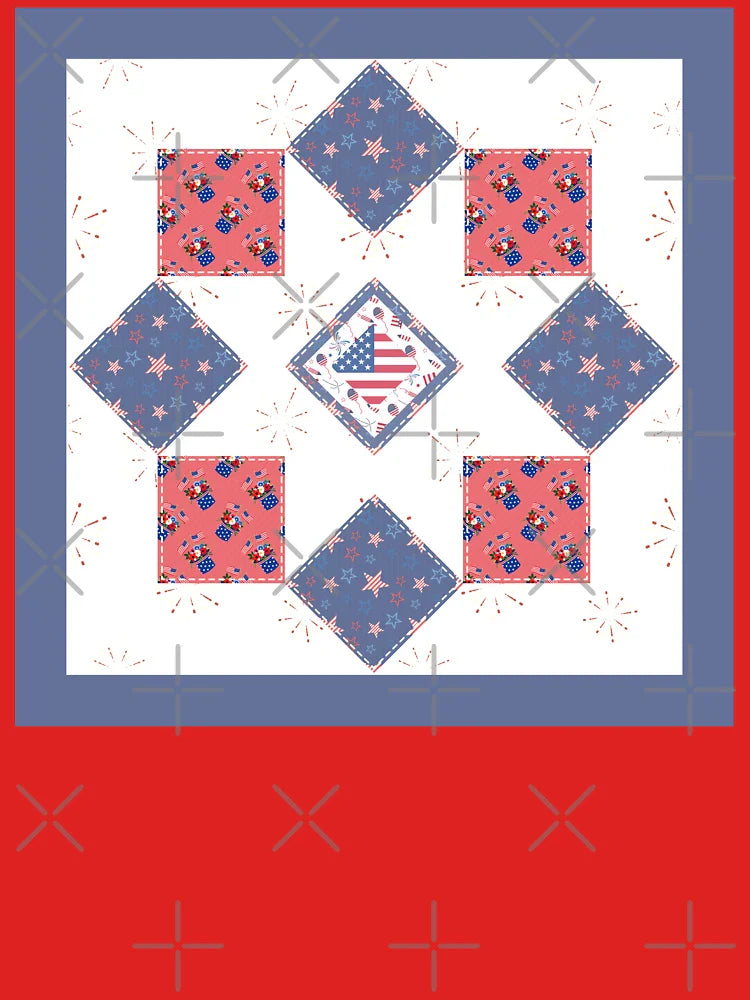4th of July Patchwork Quilt Block Classic T-Shirt