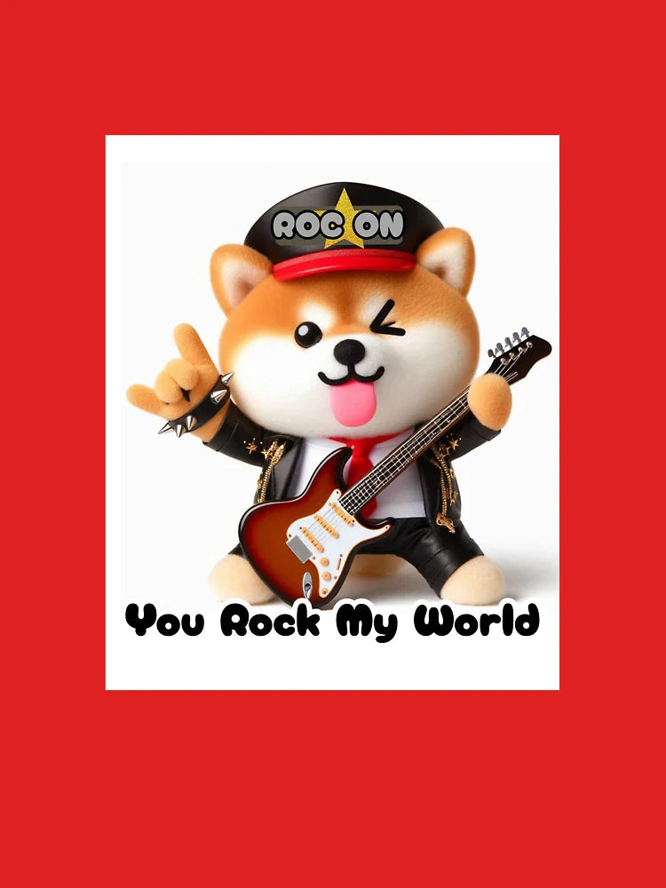 Super cool kawaii style Shiba Inu rockstar. "You Rock My World" Classic T-Shirt