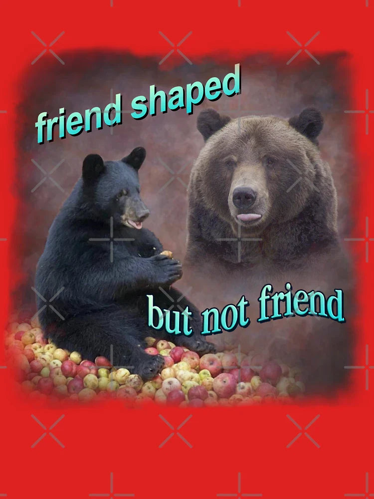 Bears friend shaped but not friend word art meme Classic T-Shirt