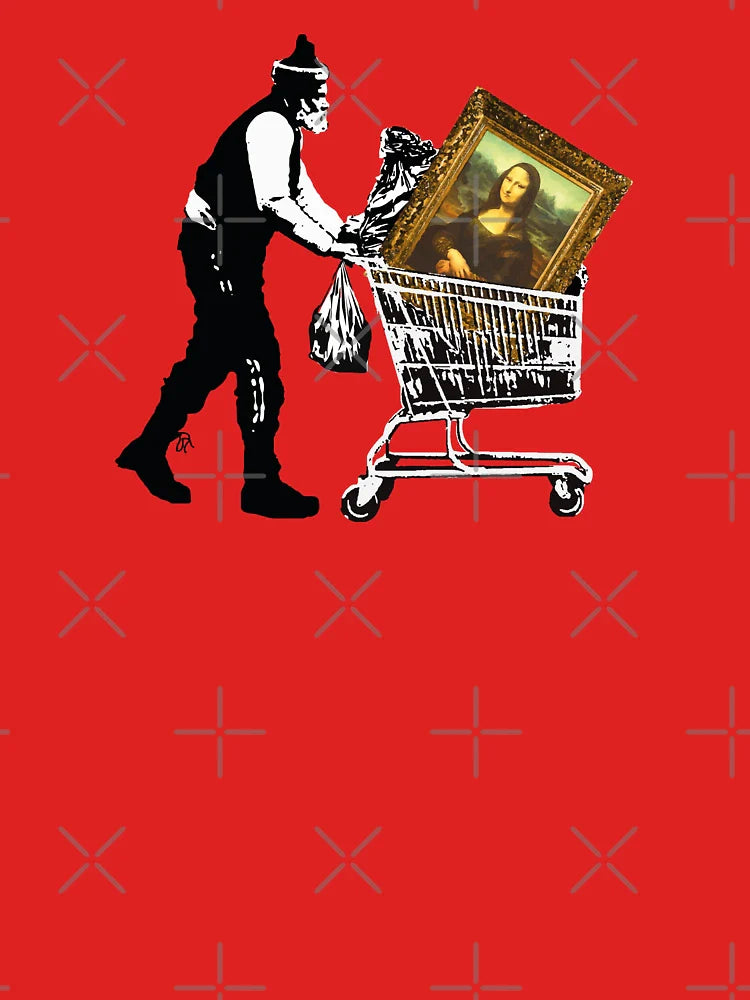 Homeless Art Lover - Mona Lisa In Shopping Cart - Banksy Classic T-Shirt