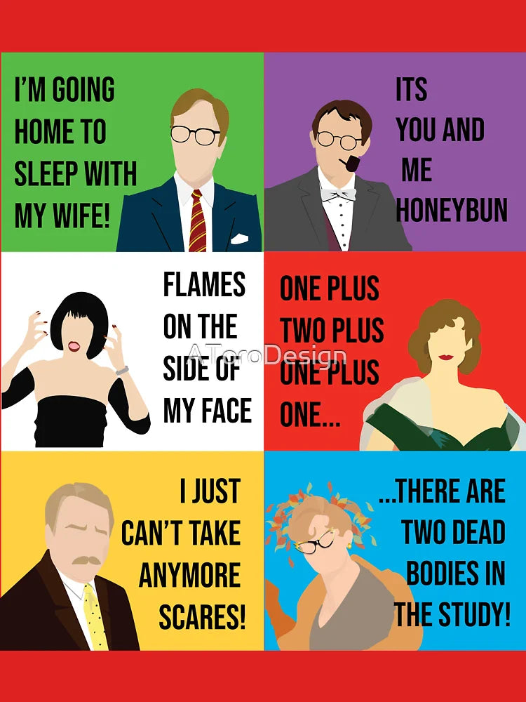 Illustrated Clue Movie Character Quotes Classic T-Shirt