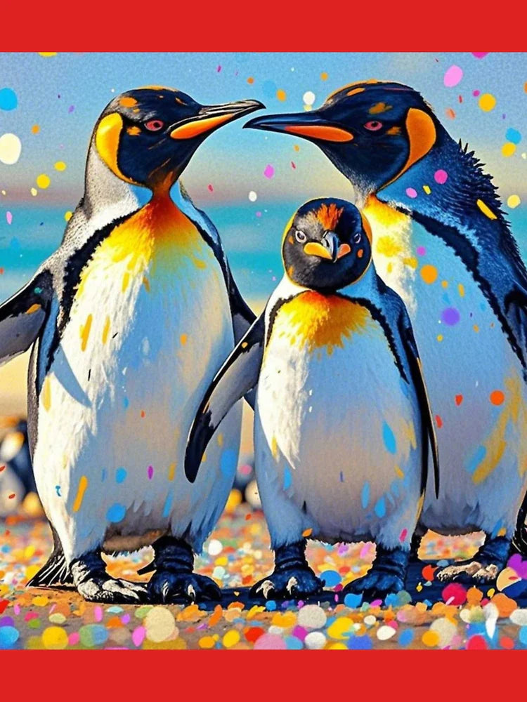 Penguins with Splashes of Colorful Dots  Classic T-Shirt