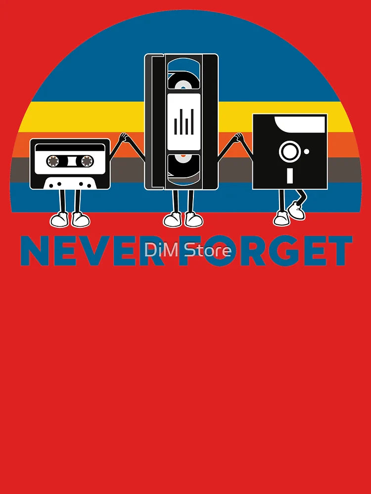 Never Forget | Vintage Retro Graphic Design | Computer Floppy Disks Cassette | Cool Gifts Classic T-Shirt