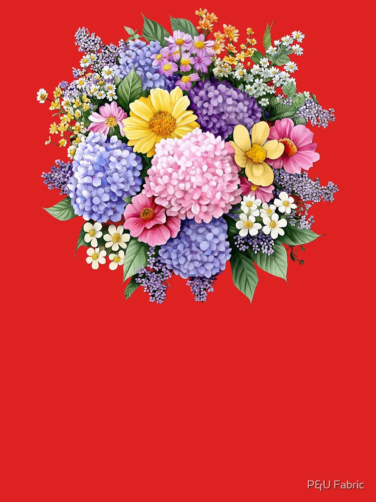 Summer flower bouquet watercolor sticker  Classic T-Shirt