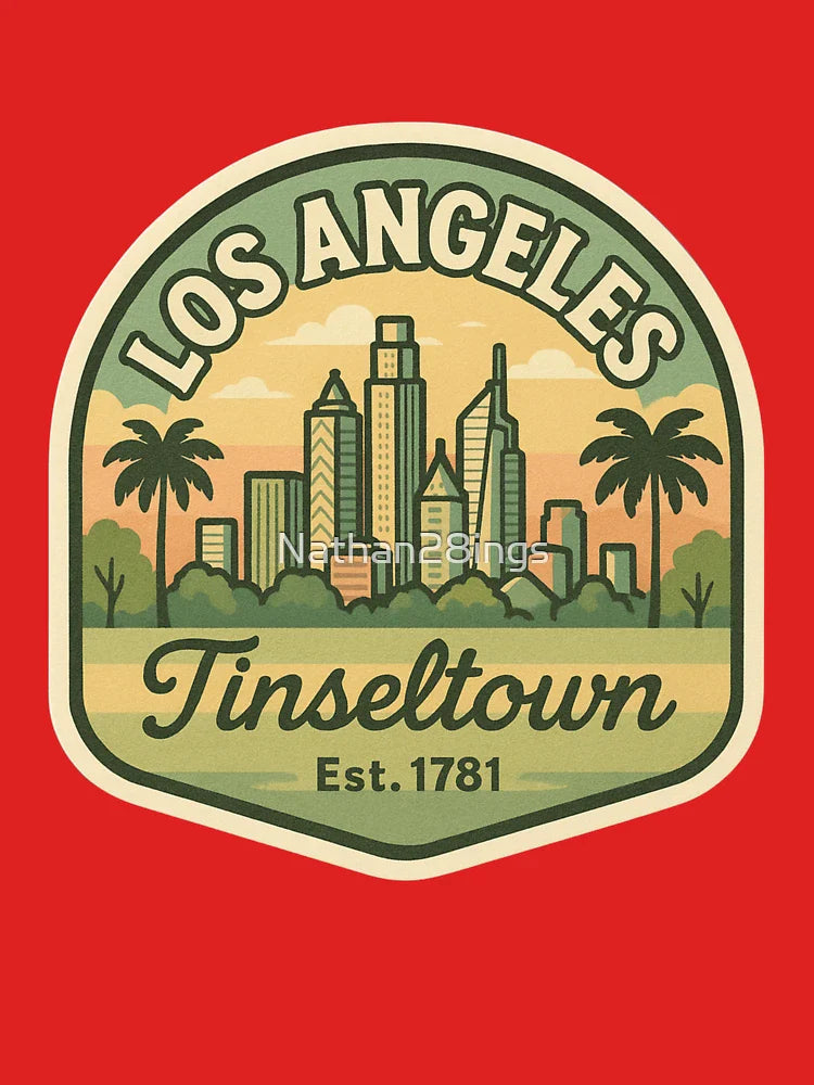 Los Angeles “Tinseltown” Sticker – Vintage Spring Skyline Design Classic T-Shirt