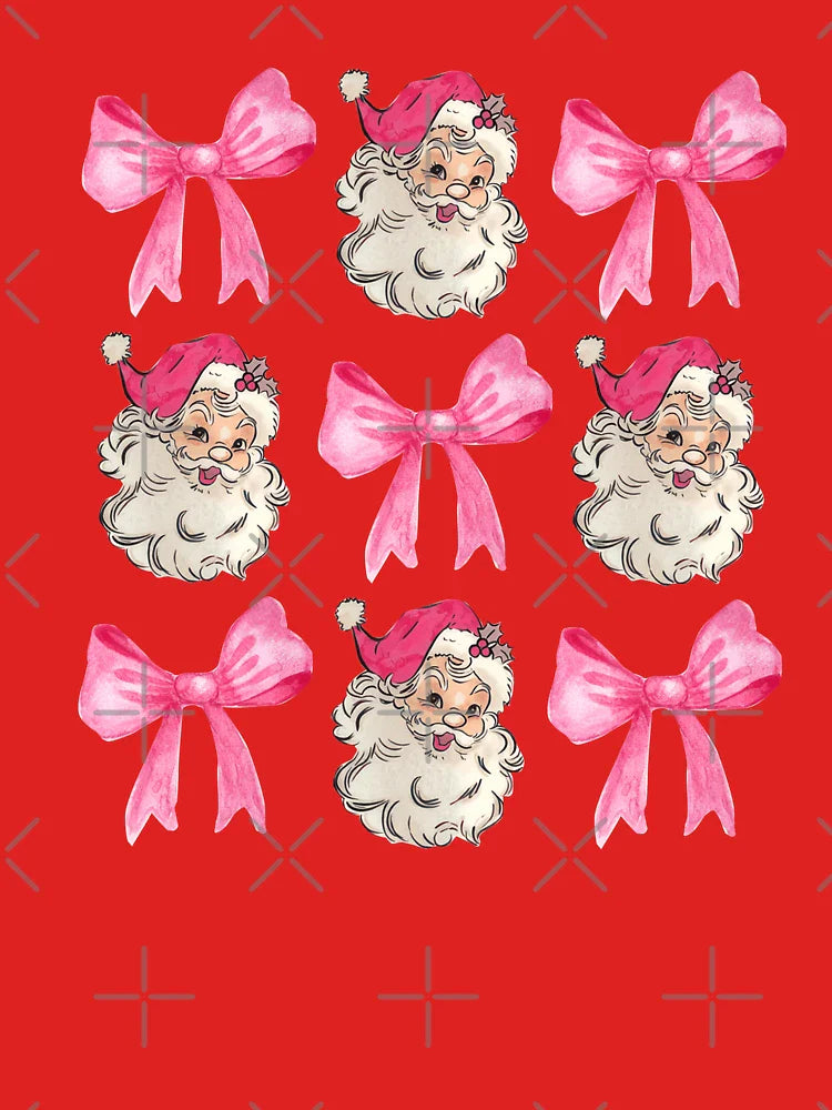 Pink Santa Coquette Bow Christmas Festive Classic T-Shirt