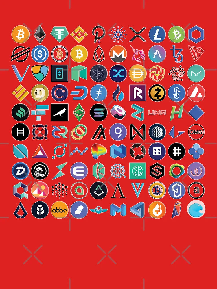 Crypto Logos 3D on Black Classic T-Shirt