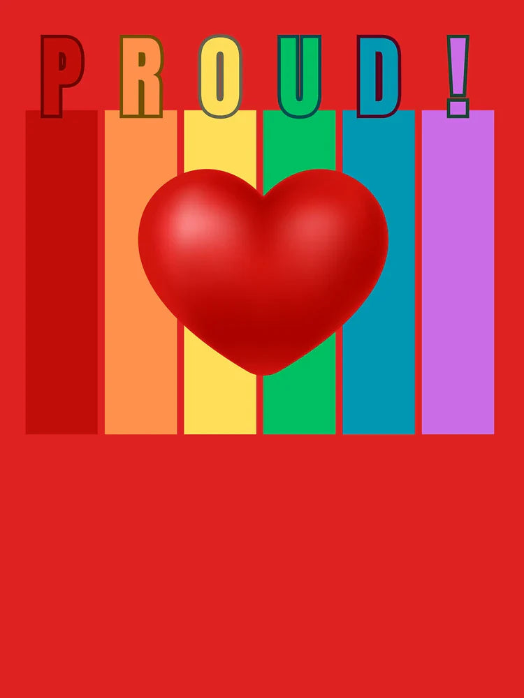 Proud Rainbow Heart LGBTQ Pride Love Design Classic T-Shirt