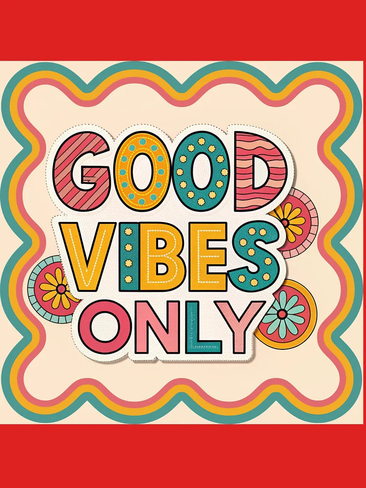 GOOD VIBES ONLY – Retro Art Sticker | Bold & Sweet Good Vibes Design Classic T-Shirt