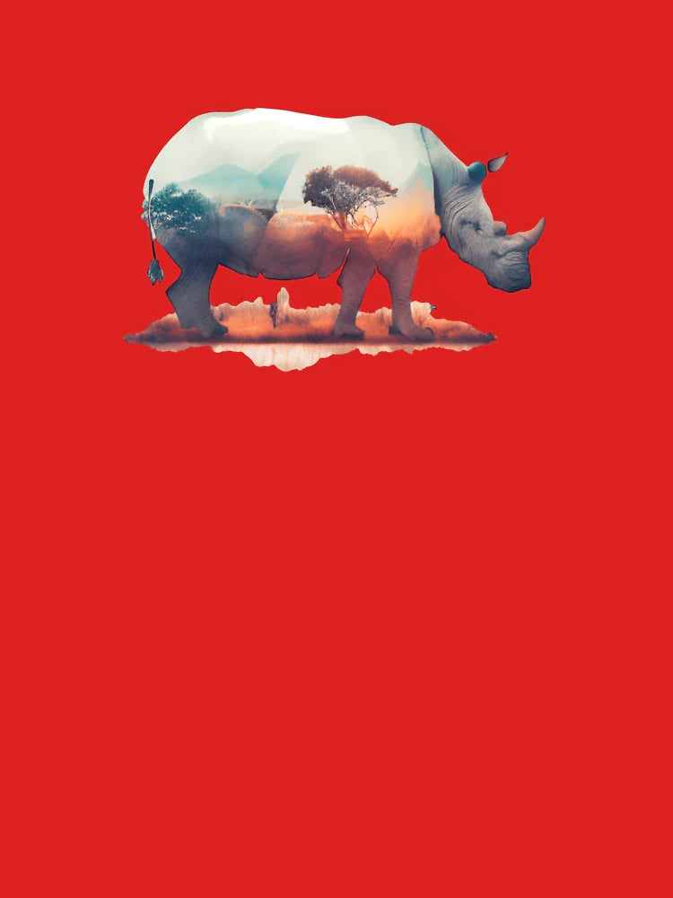 Rhino Wilderness Fusion Art Print Classic T-Shirt