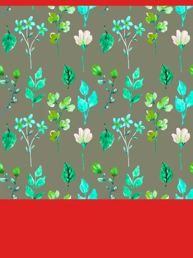 Pastel Floral Pattern on a Olive Gray Background Classic T-Shirt