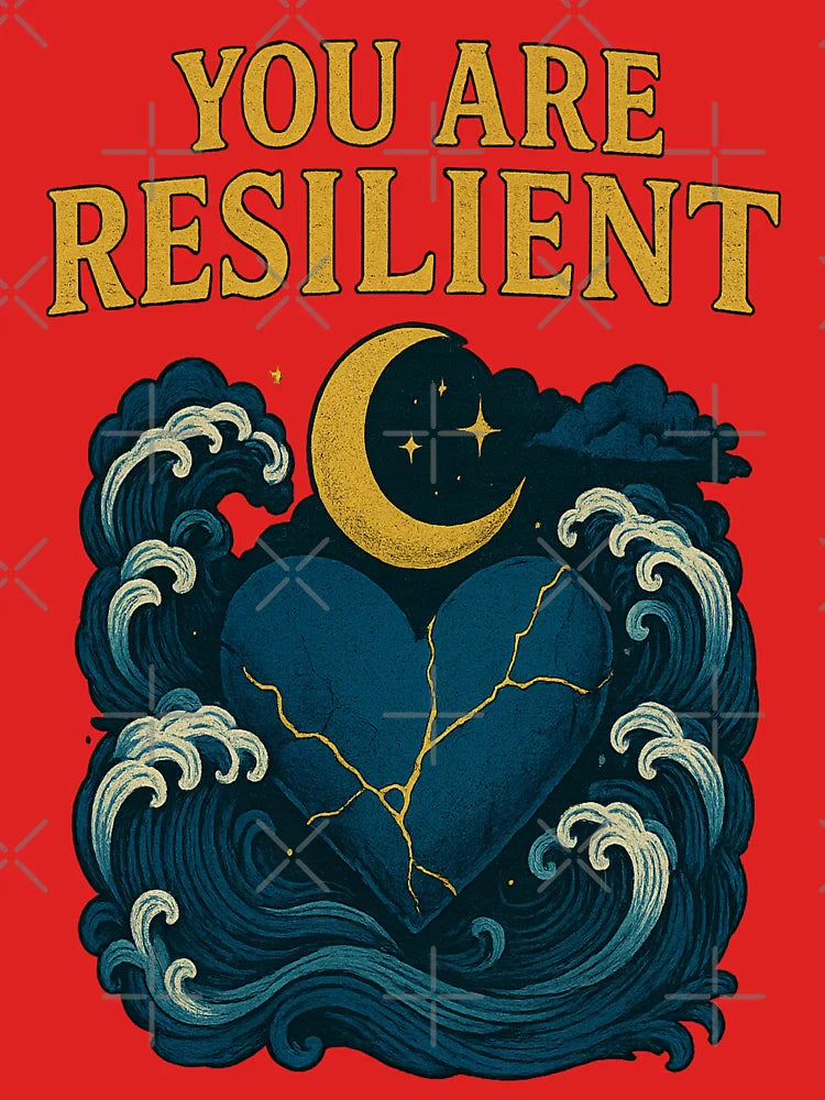 You Are Resilient – Kintsugi Heart Moon Wave Art Classic T-Shirt