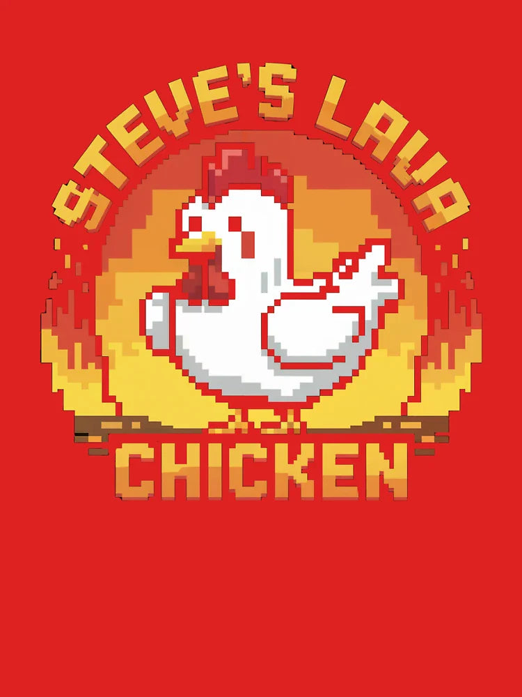 Lava Chicken Miners Meme Steve Pixel Gaming Boys Kids Game Classic T-Shirt