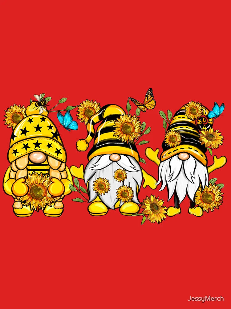 Gnome Sunflowers and Bees – Cute Spring & Summer Garden Classic T-Shirt