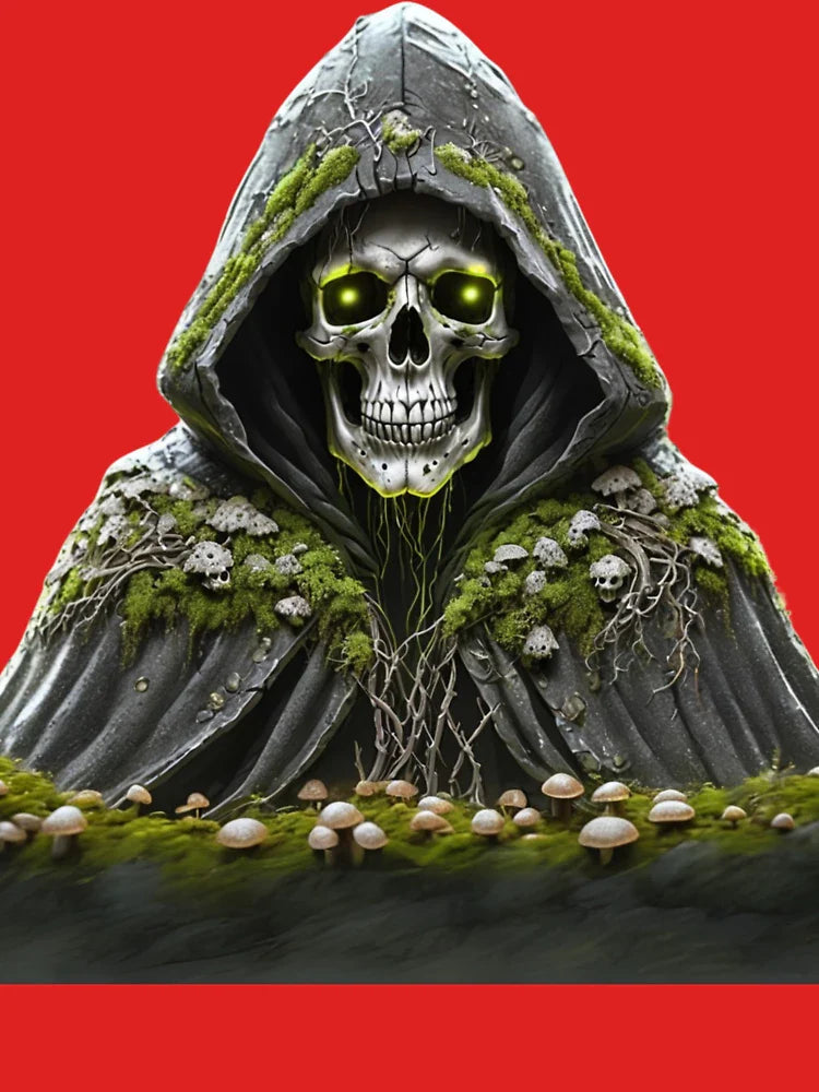 Moss Covered Skull - Forest Necromancer Dark Art Classic T-Shirt