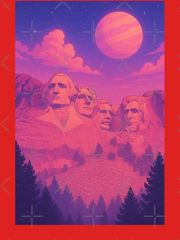 Mount Rushmore Surreal Retro Aesthetic Classic T-Shirt