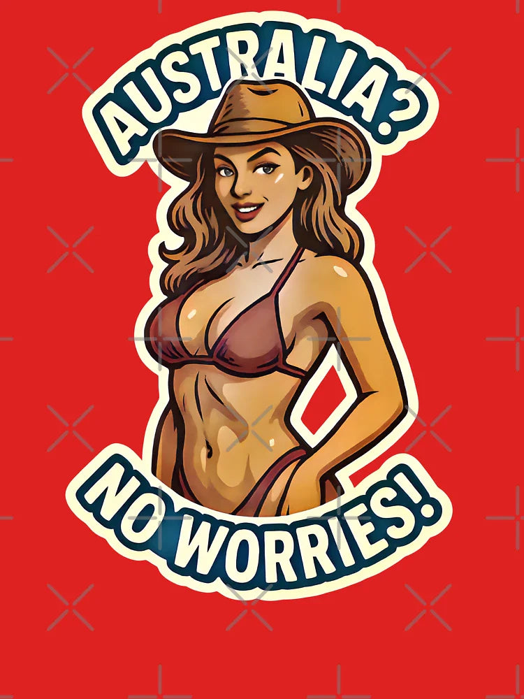 Australia? No Worries!-Aussie Bikini Cowgirl Classic T-Shirt