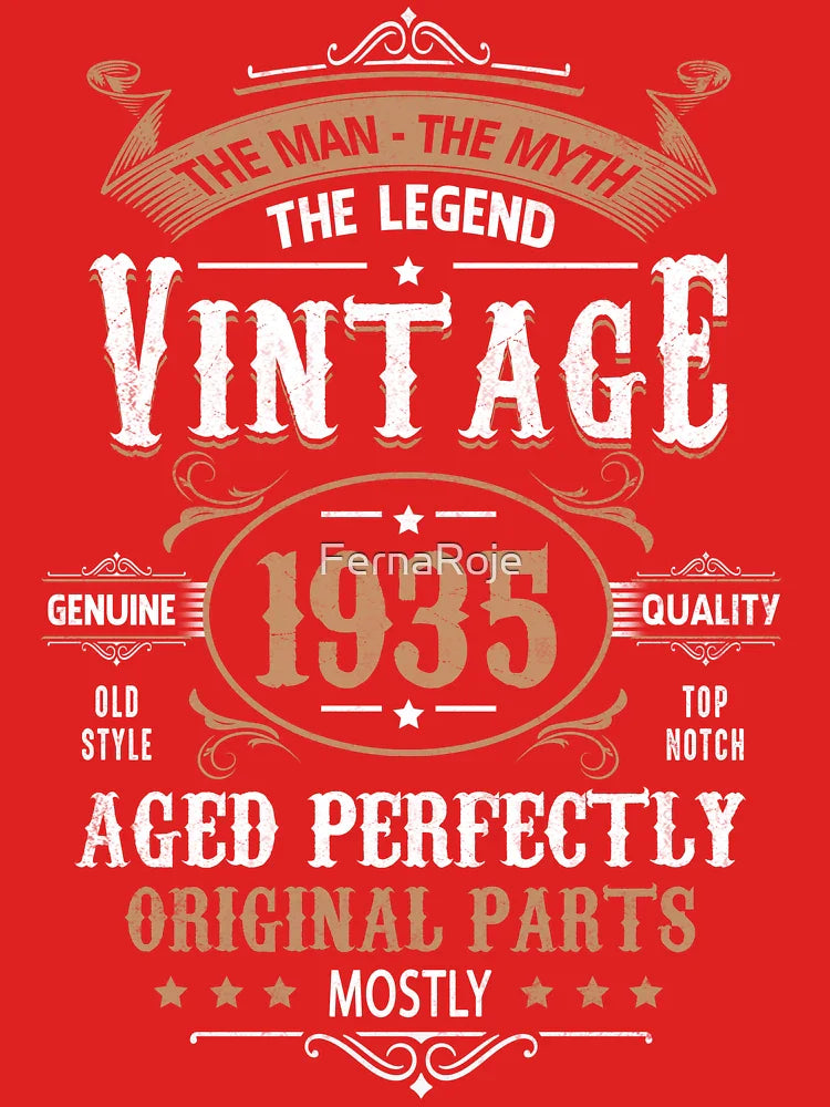 90th Birthday Vintage 1935 Man Myth Legend Retro Birthday Gift Classic T-Shirt