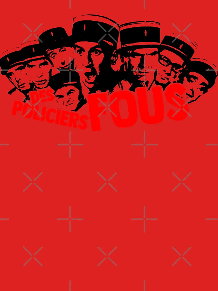 Mens Womens Louis De Funès Funes Crazy Cops Des Policers Fous Vintage Retro Classic T-Shirt