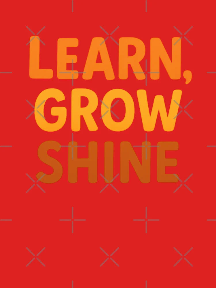 Learn Grow Shine – Cute Fox-Inspired Motivational Quote for Kids Classic T-Shirt