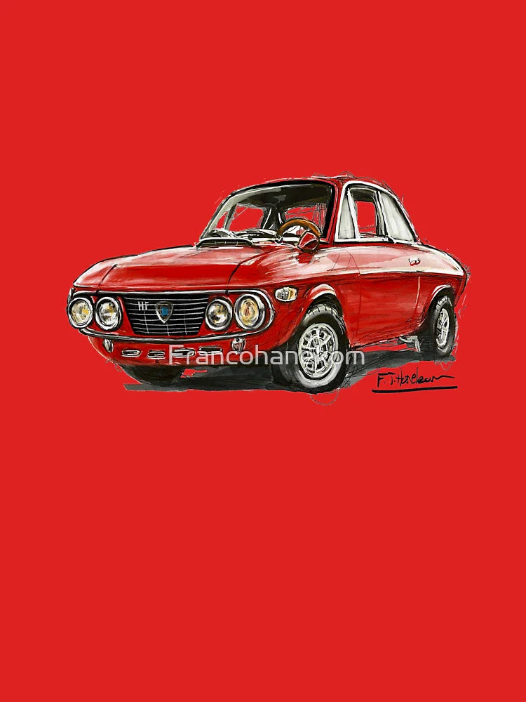 Cartoon-style Lancia Fulvia illustration Classic T-Shirt