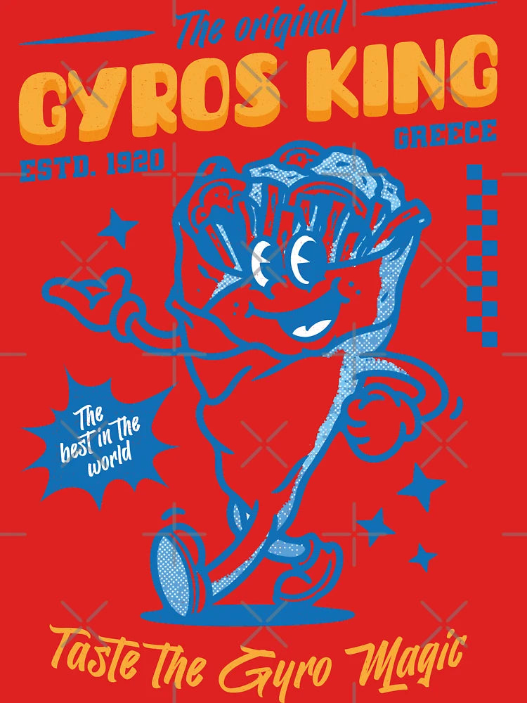 Greek Gyros Retro Mascot Tshirt Classic T-Shirt