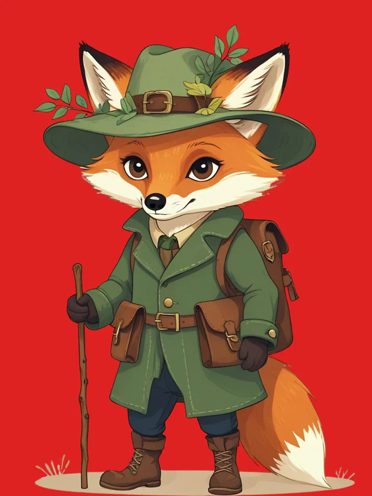 Whimsical Woodland Fox Traveler – Vintage Storybook Animal Illustration Classic T-Shirt