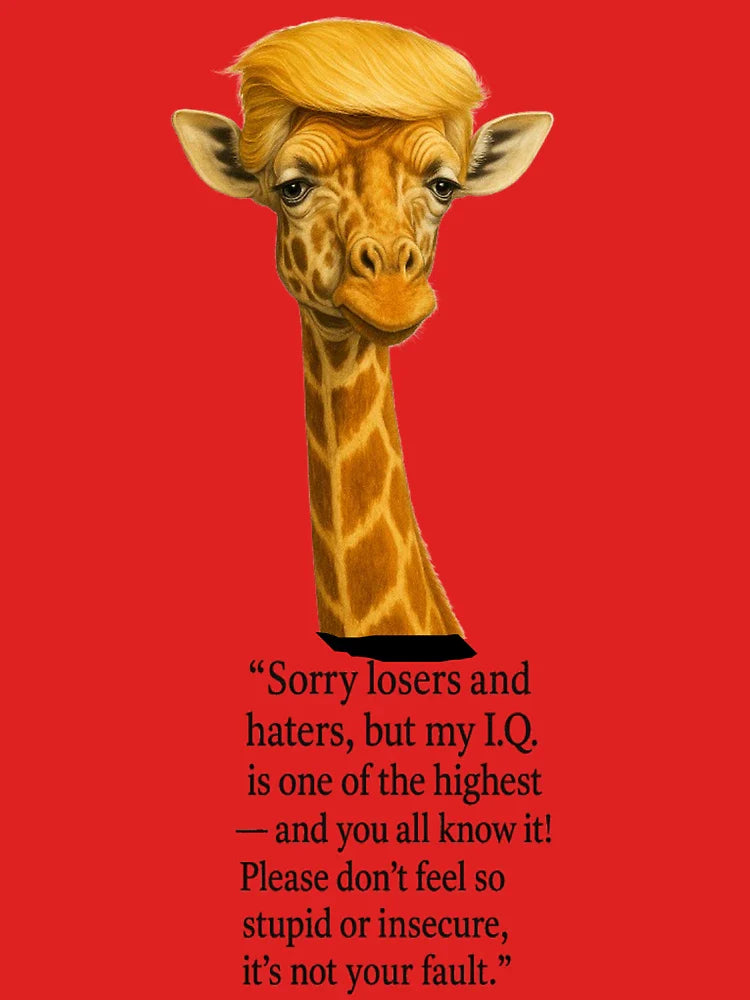 Giraffe with Trump Hair and Quote – Funny Political Animal Art Classic T-Shirt