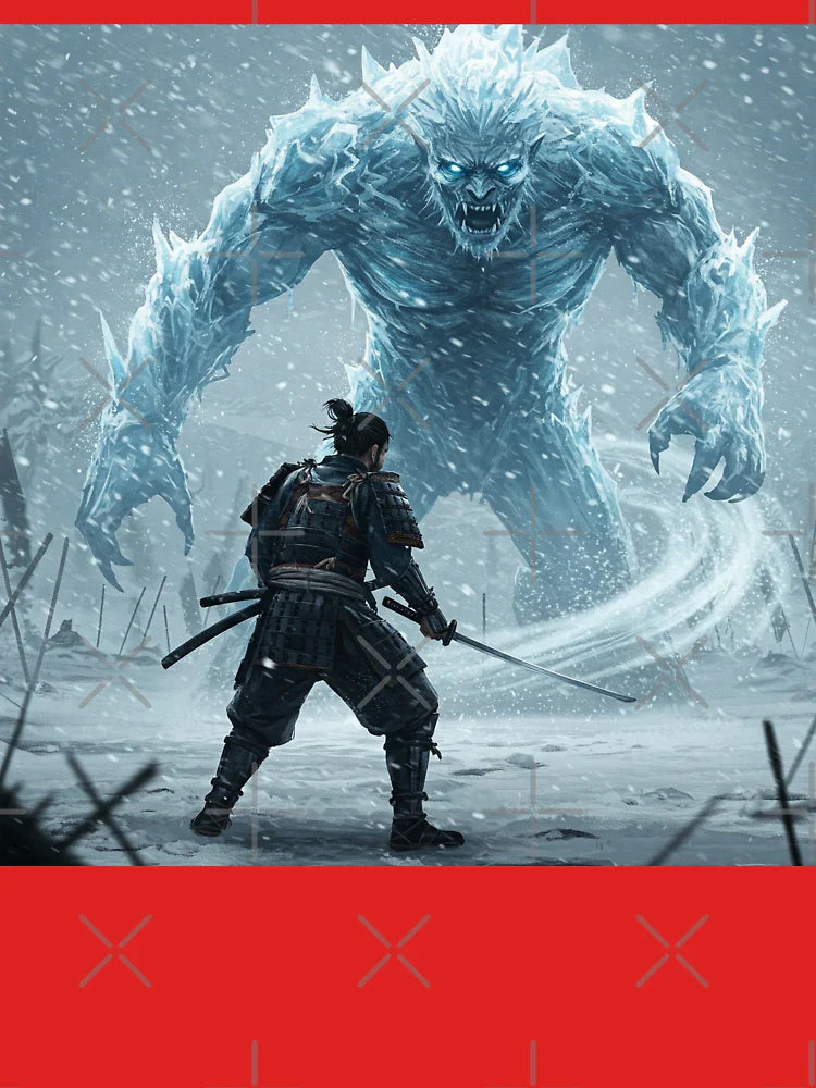 Samurai Warrior vs Ice Monster Classic T-Shirt