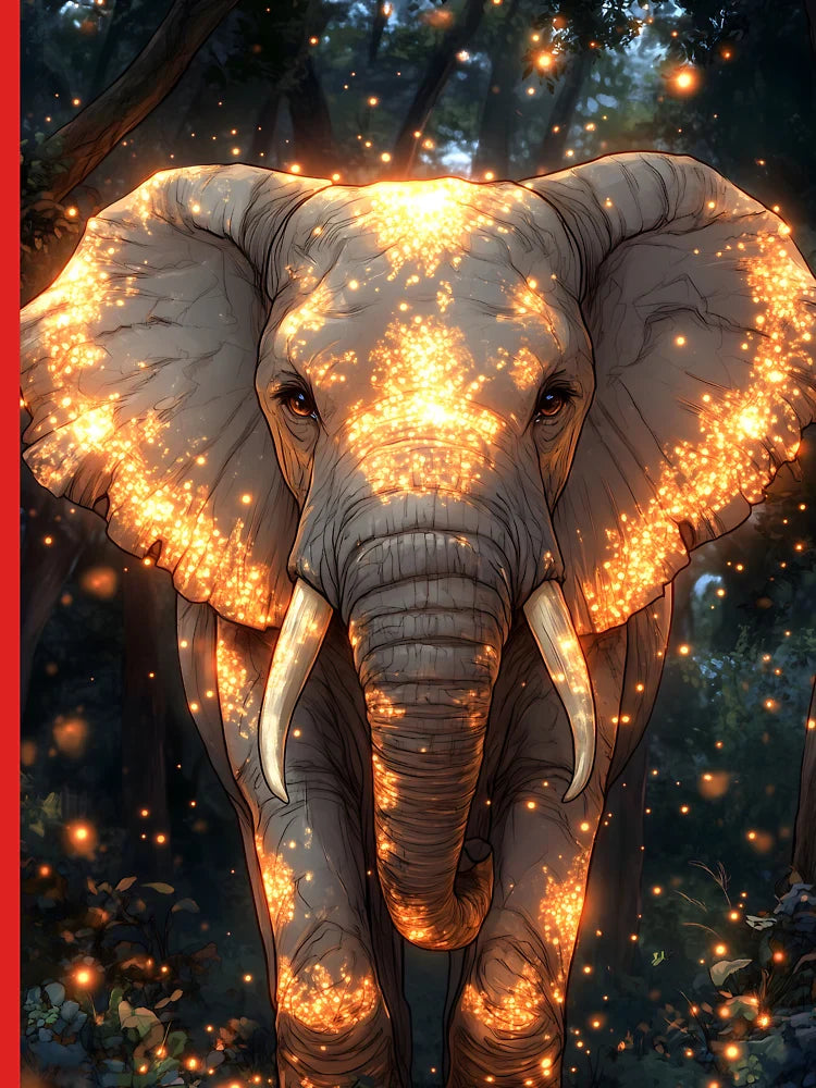 Glowing Elephant Enchanted Forest Radiant Golden Sparks Classic T-Shirt